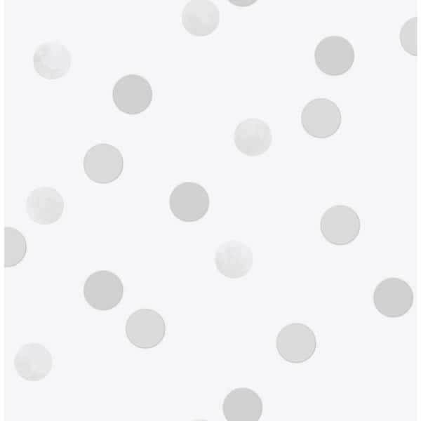 Superfresco Easy Dotty Polka Silver Wallpaper Sample 10856394 The Home Depot - Polka Dot Wallpaper Home Depot