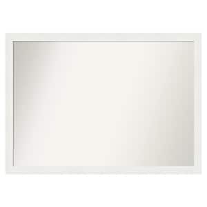 Vanity White Narrow 49.5 in. x 35.5 in. Cusom Non-Beveled Framed Bathroom Vanity Wall Mirror
