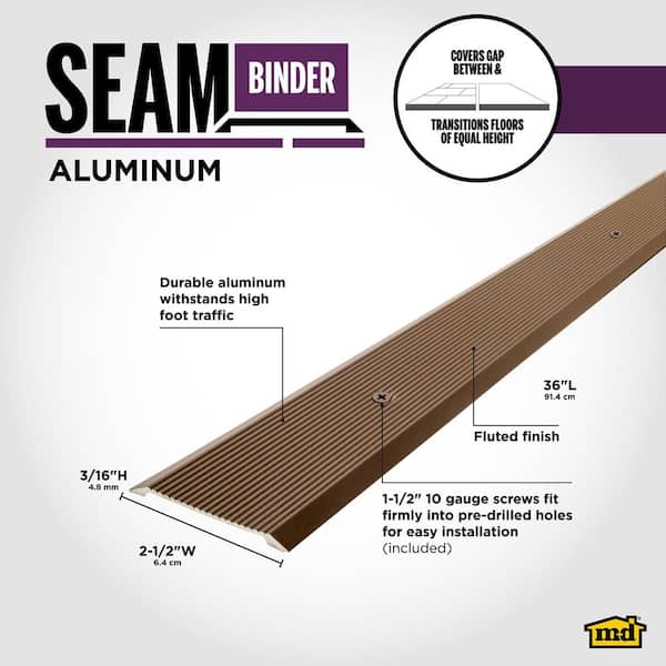 2-1/2"X 36" SPICE ALUMINUM SEAM BINDER W/SCREWS & ANCHORS