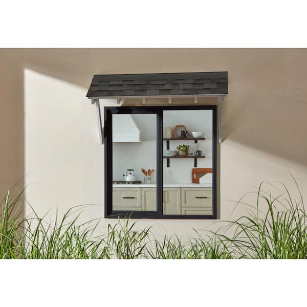 71.5 in. x 47.5 in. Select Series Vinyl Horizontal Sliding Left Hand Black Window with White Int, HP2+ Glass and Screen