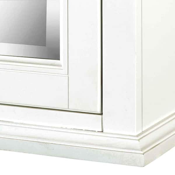 CRAFT + MAIN Brantley 22-in x 28-in Surface Mount White Mirrored Soft Close Medicine Cabinet