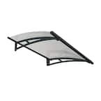 Aquila 3 ft. x 5 ft. Gray/Clear Door and Window Fixed Awning