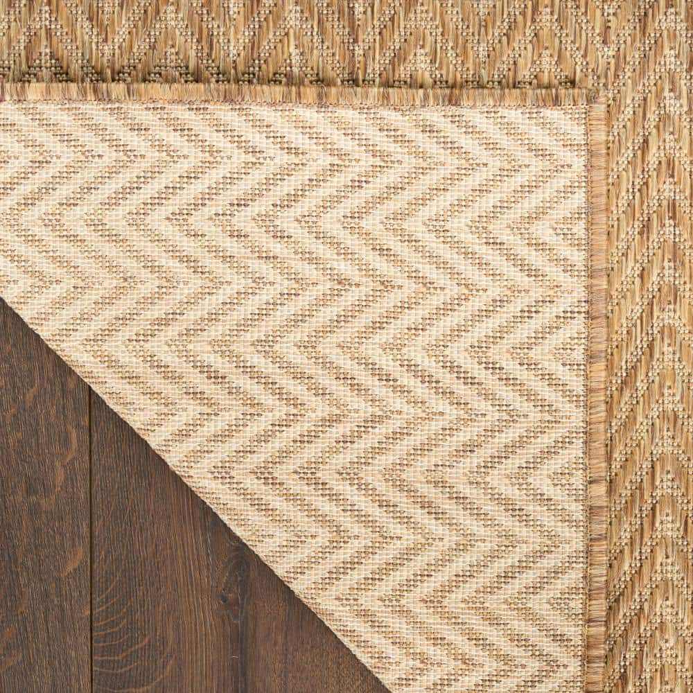 Natural Geometric Flat Woven Synthetic 5' x 7' Area Rug