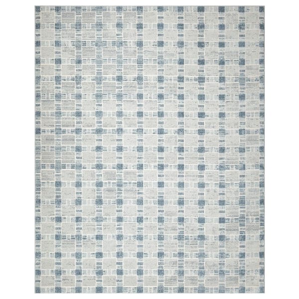 Nordic Blue 8 ft. x 10 ft. Geometric Contemporary Area Rug