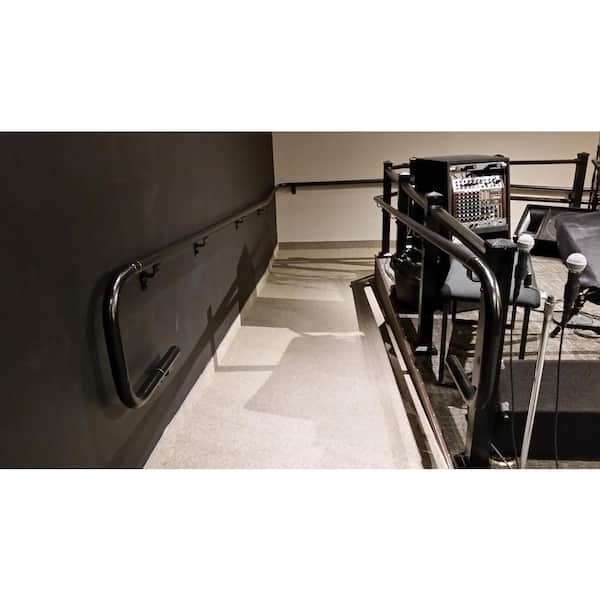 EZ Handrail 1.9 in. Aluminum Round ADA Handrail Bronze Wall Bracket