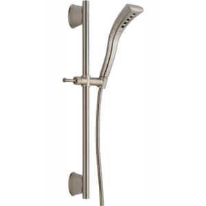 1-Spray Patterns 1.75 GPM 2.3 in. Wall Mount Handheld Shower Head with Slide Bar and H2Okinetic in Stainless