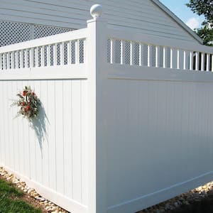 Mason 6 ft. H x 6 ft. W White Vinyl Privacy Fence Panel Kit