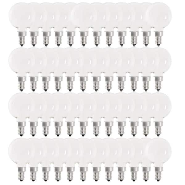 40-Watt Equivalent G16.5 Globe Dimmable Filament White E12 Candelabra LED Vintage Edison LIght Bulb Soft White (48-Pack)