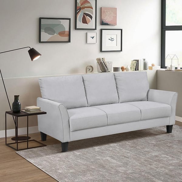 Lazzara Tesoro 78.5 in. W Flared Arm Textured Fabric Rectangle 3