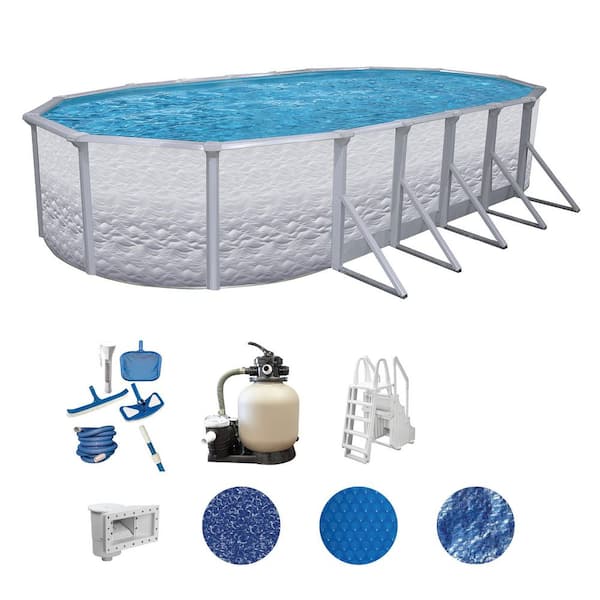 Liberty 12 ft. x 24 ft. Oval 52 in. Deep Hard Sided Above Ground Deluxe Pool Package