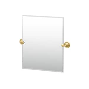 Designer II 20 in. W x 24 in. H Single Frameless Rectangle Mirror in Brushed Brass