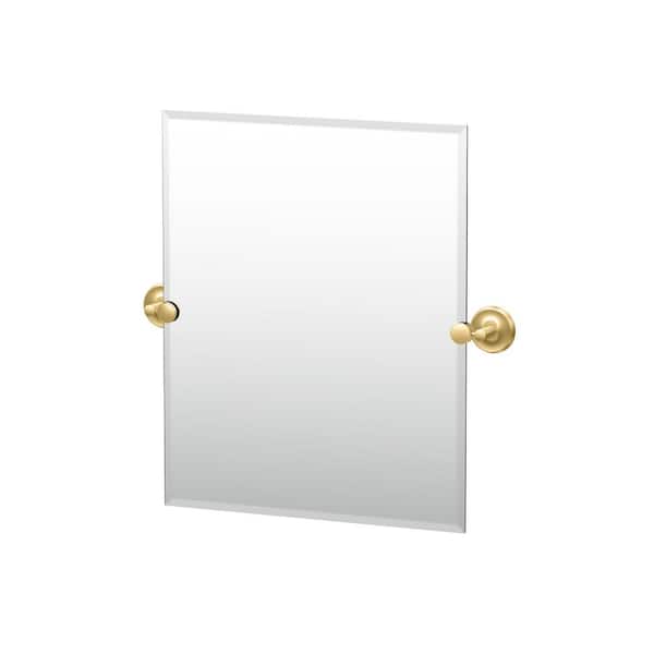 Gatco Designer II 20 in. W x 24 in. H Single Frameless Rectangle Mirror in Brushed Brass