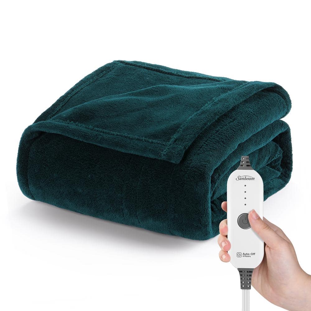 Sunbeam 50 in. x 60 in. Nordic Premium Heated Throw Electric Blanket ...