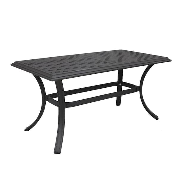 Zeus & Ruta Espresso Brown Aluminum Outdoor Coffee Table for Garden, Lawn, Balcony, Backyard