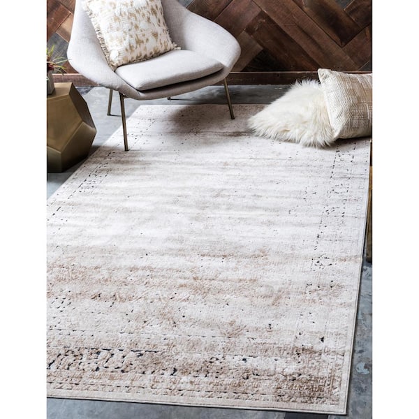 Chateau Collection Area Rug - Jefferson (5 ft. 3 in. x 8 ft. Rectangle Beige/Light Brown)