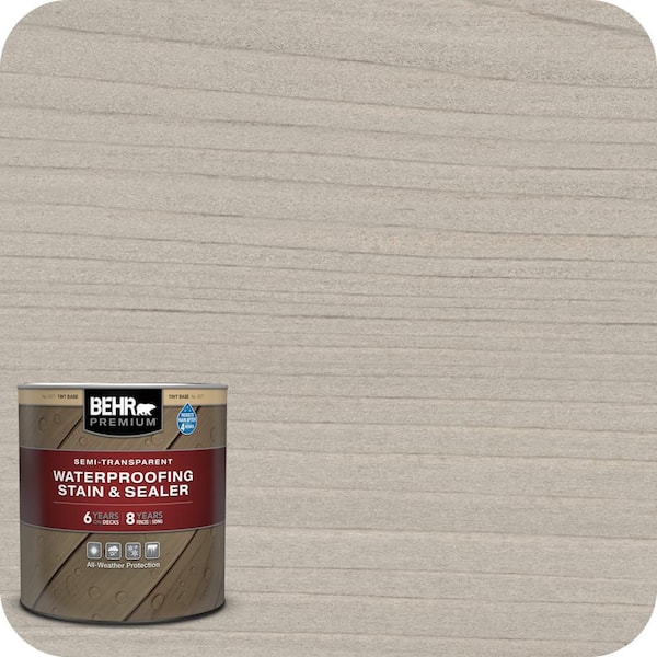 BEHR PREMIUM 1 qt. #ST-210 Ultra Pure White Semi-Transparent Waterproofing Exterior Wood Stain and Sealer