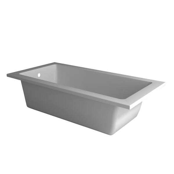 FINE FIXTURES 60 in. L x 32 in. W Acrylic Rectangular Dropin Bathtub