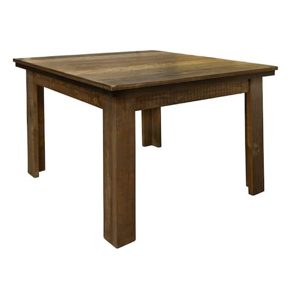 Benjara 42.25 in.Gray and Brown Wood 4 Legs Dining Table (Seat of 4)