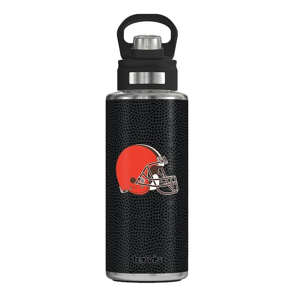 Tervis NFL CLE BROWNS LOGO BK 32OZ Wide Mouth Water Bottle Powder Coated Stainless Steel Standard Lid