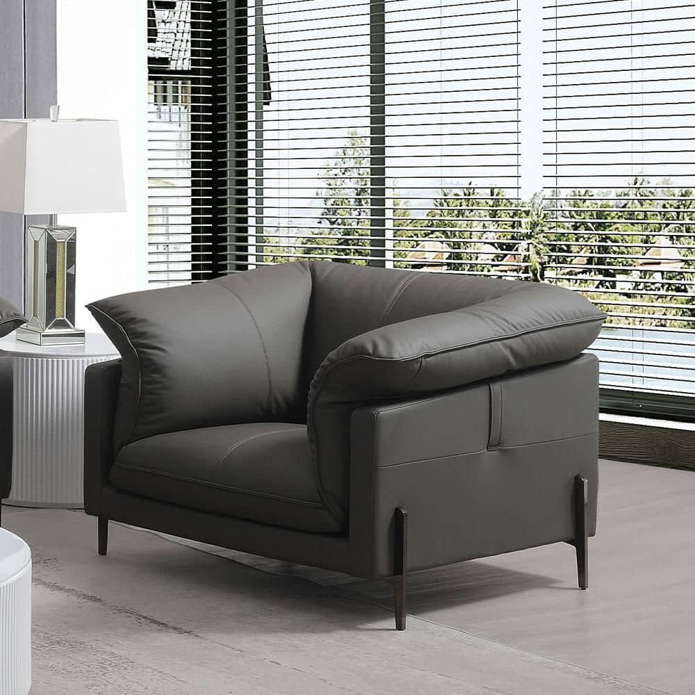 Acme Furniture Tadi Black Top Grain Leather Leather Arm Chair Set