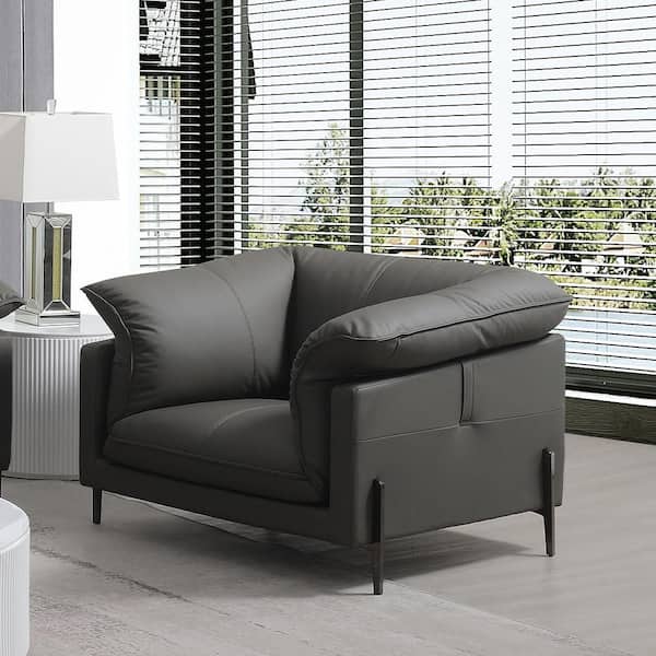 Acme Furniture Tadi Black Top Grain Leather Leather Arm Chair Set