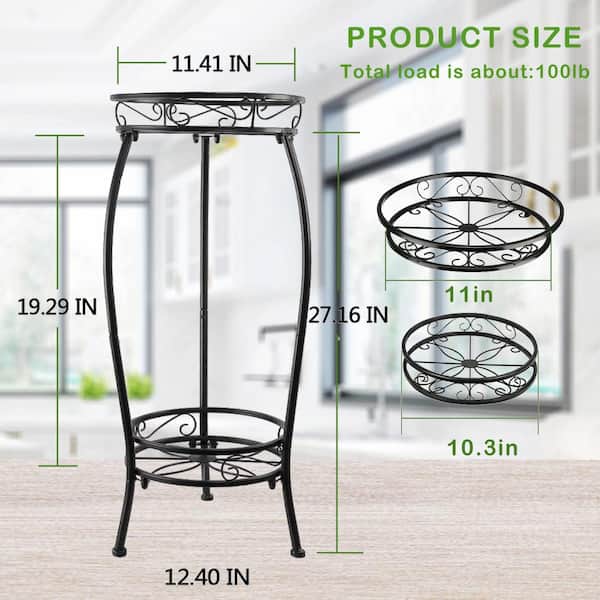 27 in. Tall Metal Potted Holder Rack Flower Pot Stand Heavy Duty Plant Shelf  Rustproof Iron PUWNR4 - The Home Depot