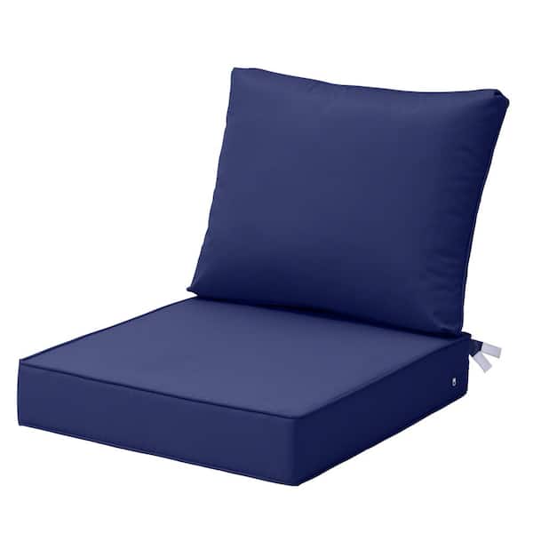 24 in. x 22 in. Outdoor Couch Cushion in Navy Blue for Lounge Chair Loveseat Sectional Swing Chair Sofa
