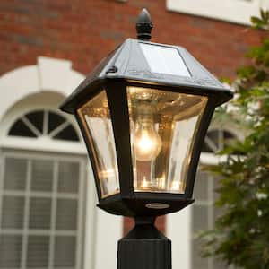Baytown II Bulb 1-Light Black LED Outdoor Solar Post Light with Wall Sconce and Pier Base Mount Options