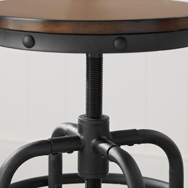 Industrial mansard adjustable discount height black bar stool