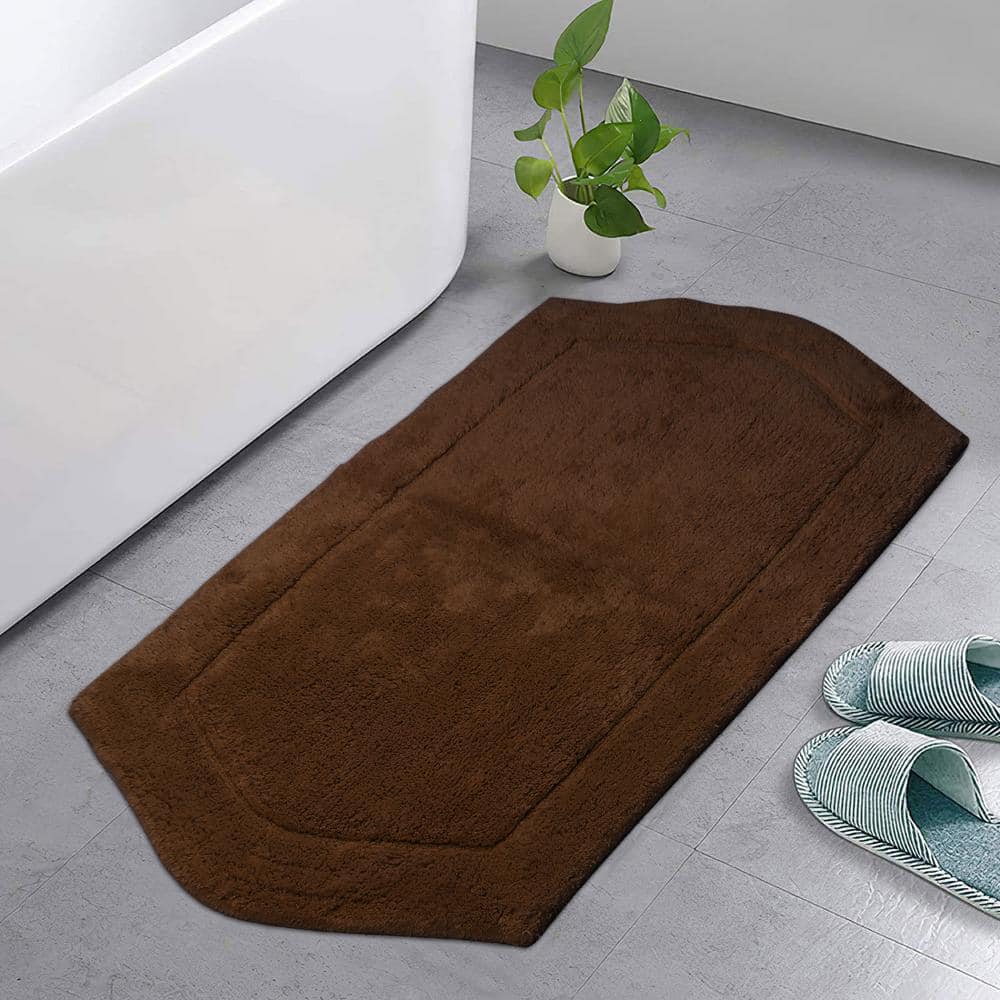 HOME WEAVERS INC Waterford Collection Brown 24 in. x 40 in. Cotton Bath Rug  BWA2440CH - The Home Depot