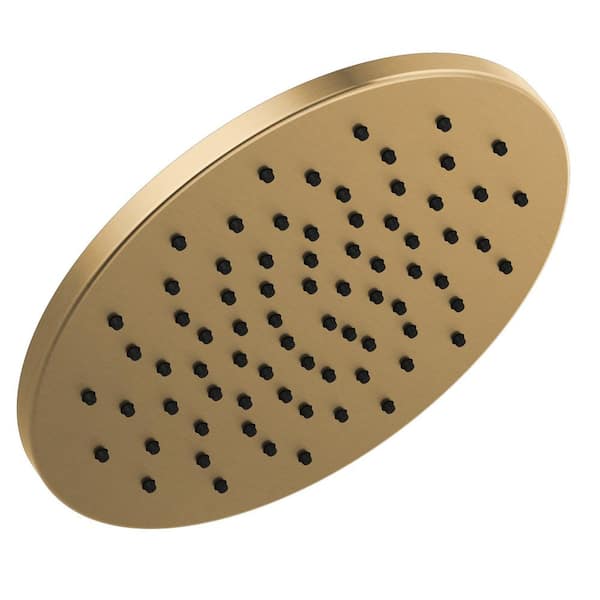1-Spray 11.8 in. Single Wall Mount Fixed Rain Shower Head in Champagne Bronze 1-Spray 11.8 in. Single Wall Mount Fixed Rain Shower Head in Champagne Bronze