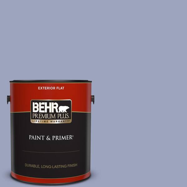 BEHR PREMIUM PLUS 1 gal. #620D-4 Veranda Iris Flat Exterior Paint & Primer