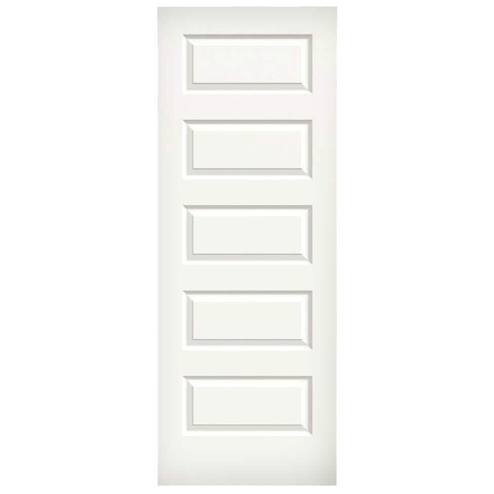 JELDWEN 32 in. x 80 in. Rockport White Painted Smooth Molded Composite