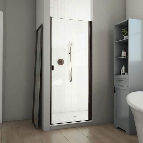 DreamLine Alliance Swing BG 30 in. W x 69 in. H Semi-Frameless Swing Shower Door in Oil Rubbed Bronze with Clear Glass
