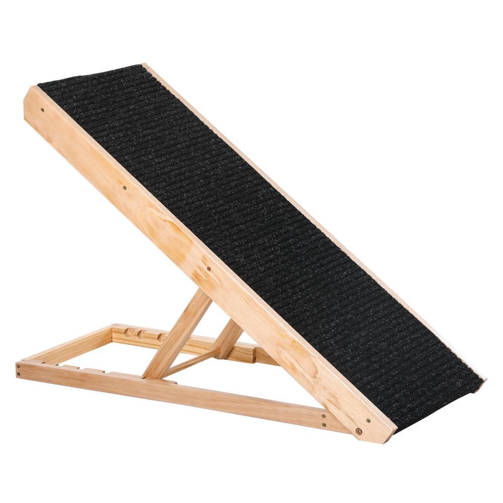 Adjustable Pine Pet Ramp with Non-Slip Surface