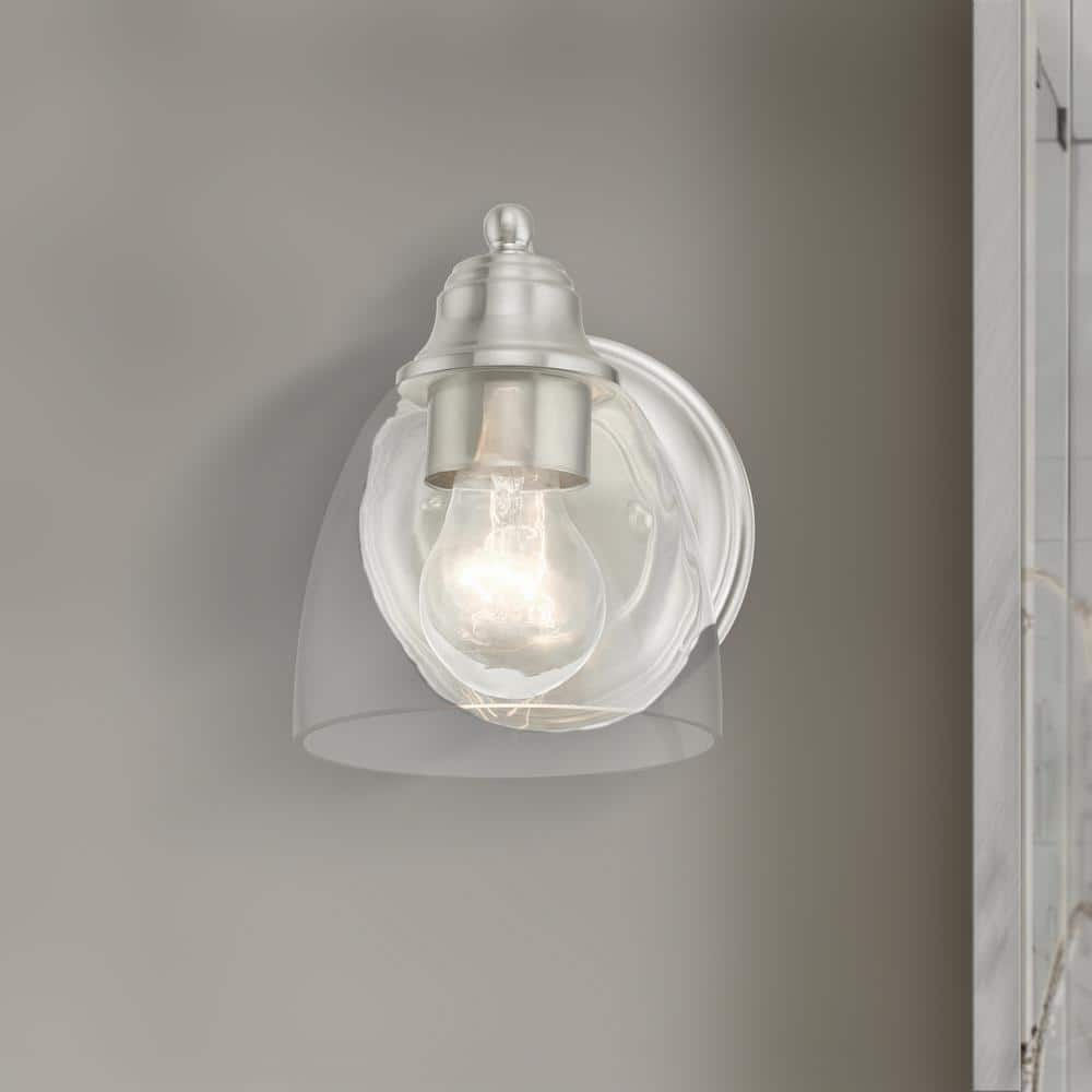 Montgomery 7'' Brushed Nickel Dimmable Vanity Sconce with Clear Glass