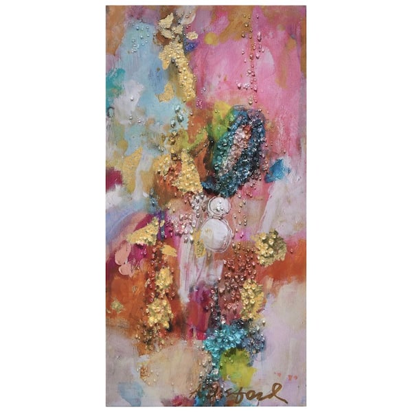 Empire Art Direct Colorful Symphony II Crystallus Epoxy Coated Wrapped Glossy Canvas Unframed Wall Art, 48 in. x 24 in.