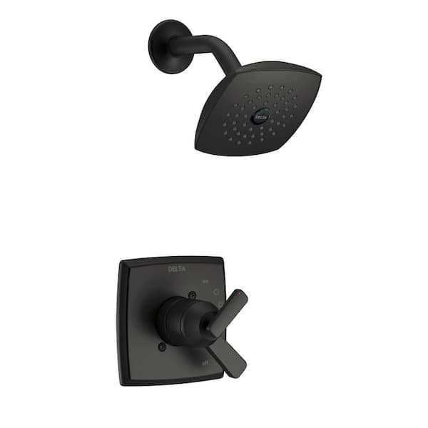 Ashlyn 1-Handle Wall Mount Shower Faucet Trim Kit in Matte Black (Valve Not Included)