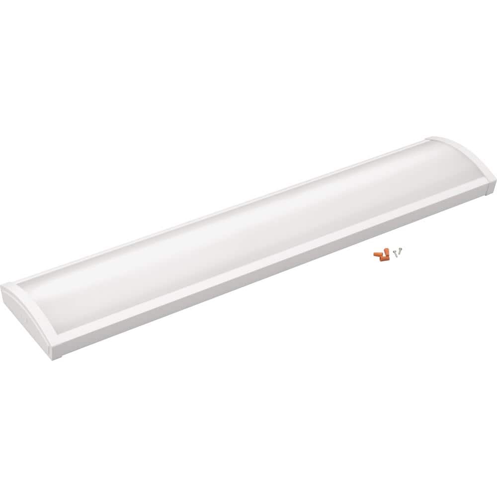 Lithonia Lighting 4 ft. 4000/5000/6000 Lumens Integrated LED Triac Dimming White Wraparound Light, Switchable Color Temperature (Dent; see the picture)