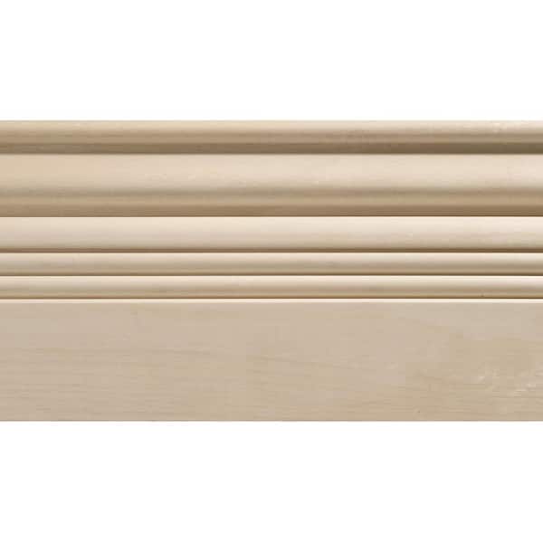 OML21-8FTWHW 0.5 in. D x 4 in. W x 96 in. L Unfinished White Hardwood Base Moulding