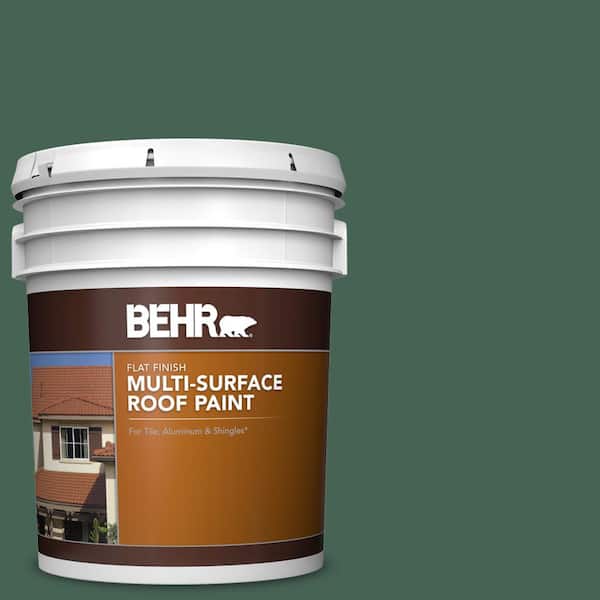 BEHR 5 gal. #PFC-40 Green Flat Multi-Surface Exterior Roof Paint