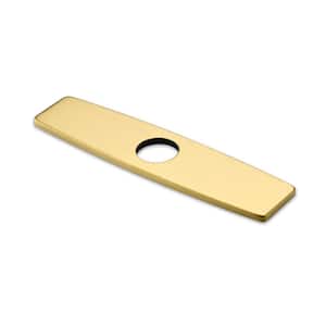 10 in. x 2.4 in. x 0.25 in. Brass Kitchen Sink Faucet Hole Cover Deck Plate Escutcheon in Brushed Gold