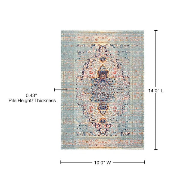 nuLOOM Distressed Persian Sarita Gray 10 ft. x 14 ft. Area
