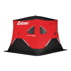 FatFish FF949IG Pop-Up Portable Shelter, Insulated, Red, Grey Interior 3-Person to 4-Person