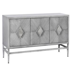 Deco Washed Grey, Bronze, Graphite Gray Distressing, Black Painted MDF 47.2 in. Sideboard