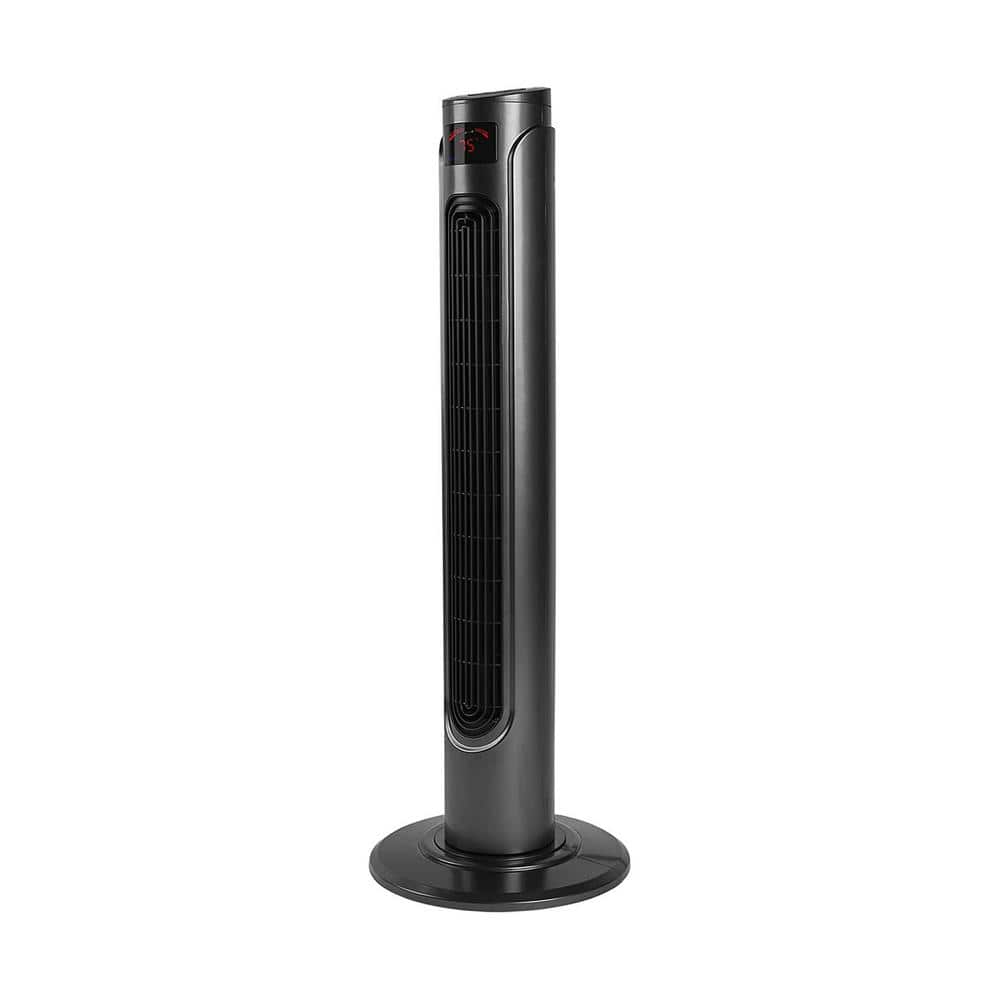 47 in. Bladeless Oscillating Tower Fan in Black with Remote Control and Lar