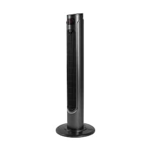 47 in. Bladeless Oscillating Tower Fan in Black with Remote Control and Large LED Display
