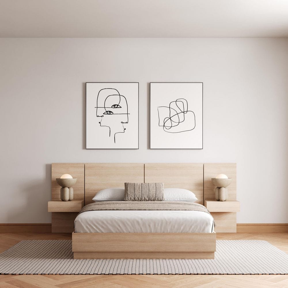 Milano 4 Piece Natural Blonde Oak Engineered Wood King Size Bedroom Set price history on PriceWatchPro