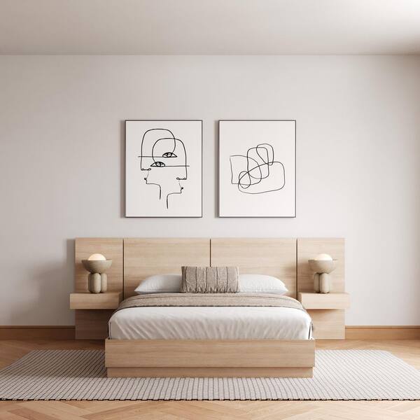 Milano 4 Piece Natural Blonde Oak Engineered Wood King Size Bedroom Set