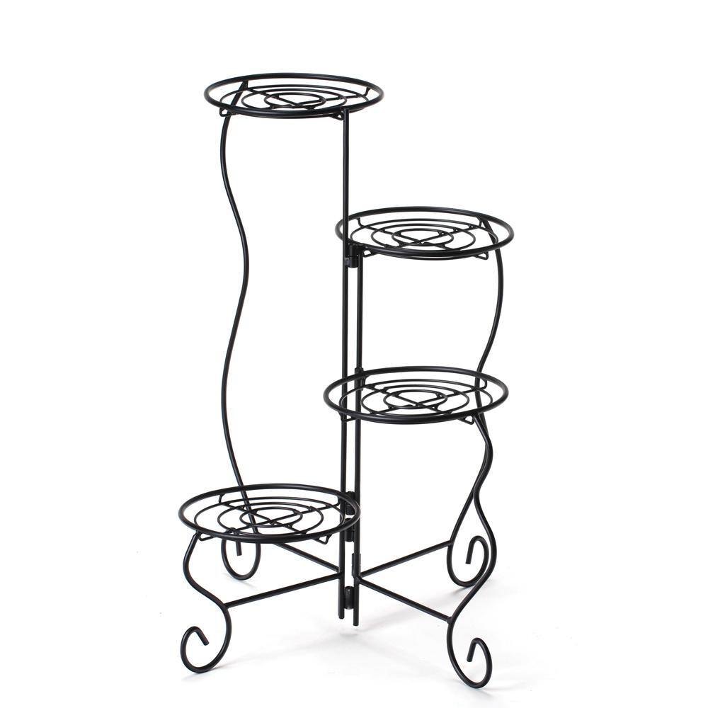 Worth Garden 11 In. X 9 In. X 27 In. 4-tier Metal Plant Stand Flower 